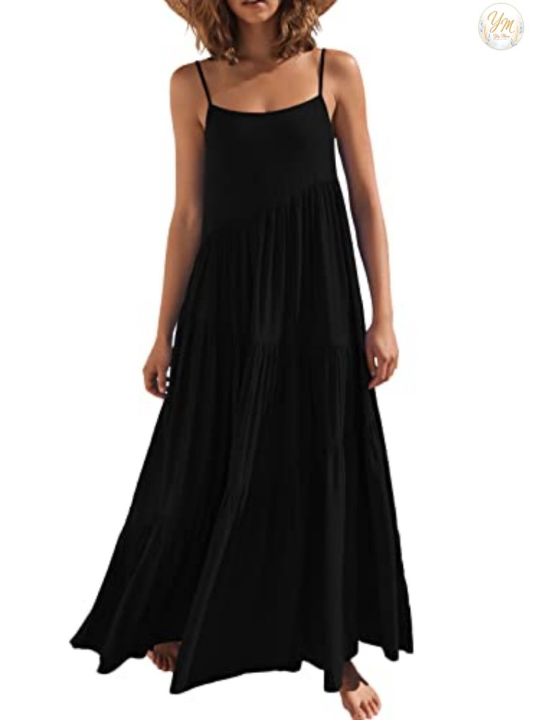 Women's Loose Sleeveless Maxi Sundress Spaghetti Strap Flowy Boho Beach